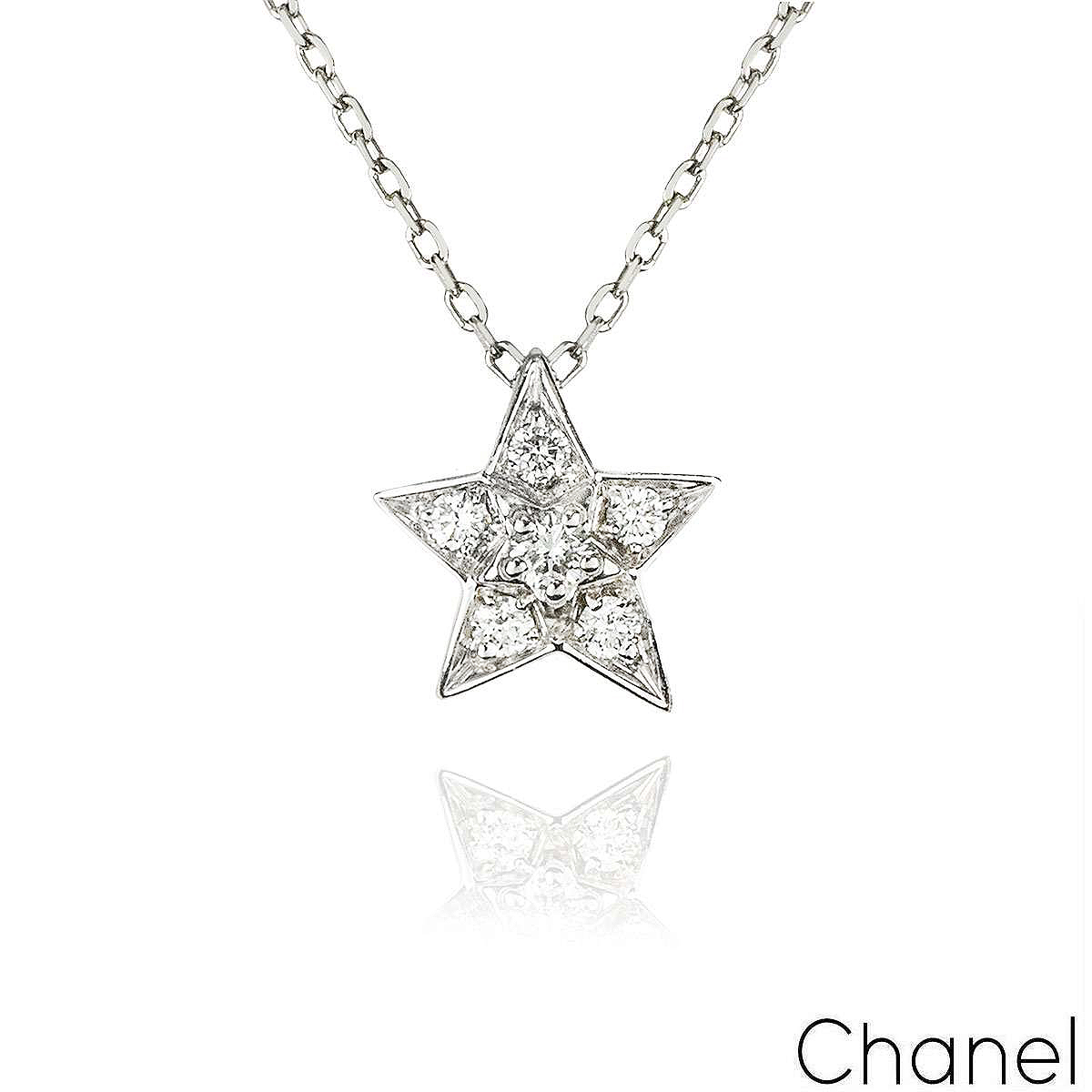 Chanel White Gold Diamond Comete Pendant 0.22ct J2709